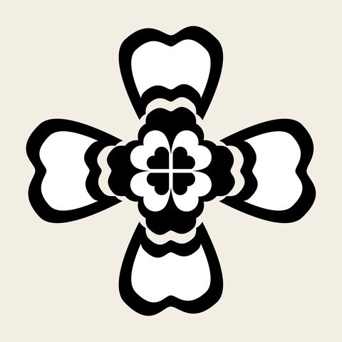 Quatrefoil loop cross — Korean traditional circle motif vector (기타 9689)