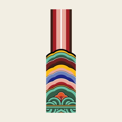 Rafter end lotus — Korean traditional beam-head motif vector (경복궁 건순각 부연B)