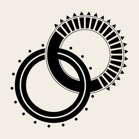 Ring interlock pair — Korean traditional circle motif vector (기타 9664)