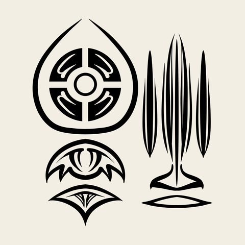 Ritual implements — Korean traditional vessel motif vector (복자문 5296)
