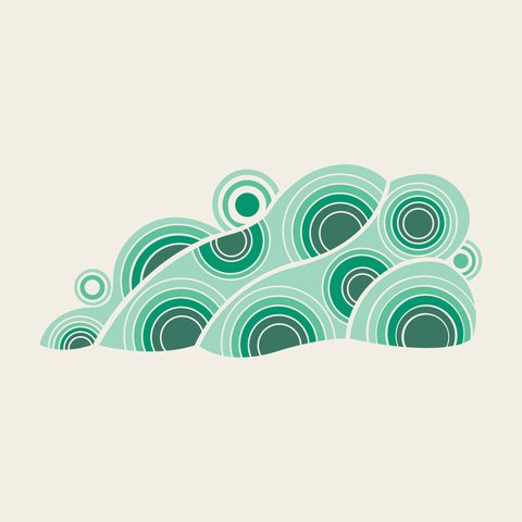 Rock wave color — Korean traditional landscape motif vector (괴석문 4157)