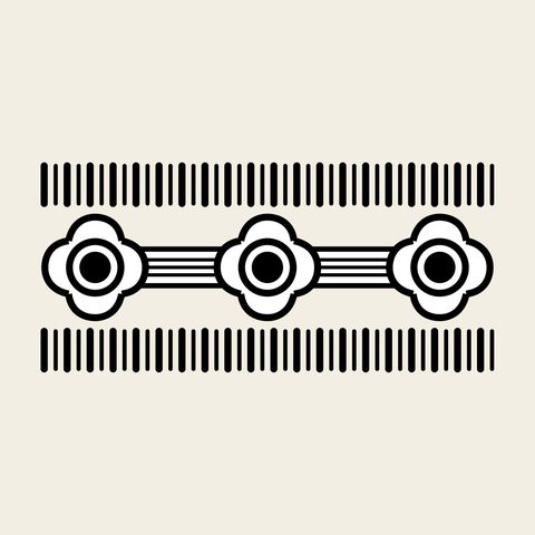 Roundel band border — Korean traditional circle motif vector (도피안사 사천왕문 사천왕상 4393)