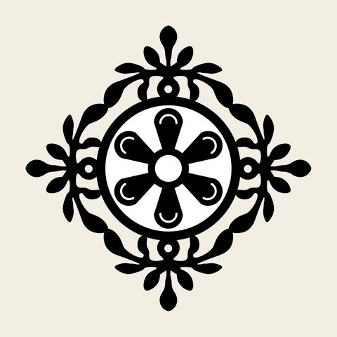 Roundel flower diamond — Korean traditional star motif vector (기타 9576)