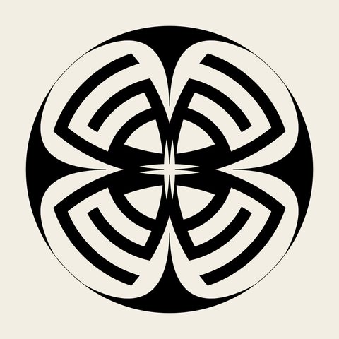 Roundel key fret — Korean traditional fret motif vector (수자문 4482)