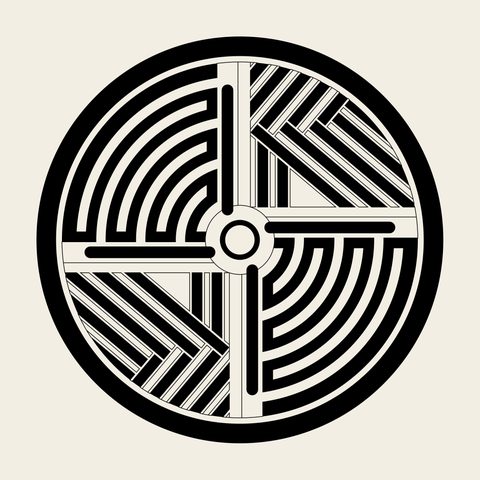 Roundel lattice cross — Korean traditional lattice motif vector (백자떡살 5420)