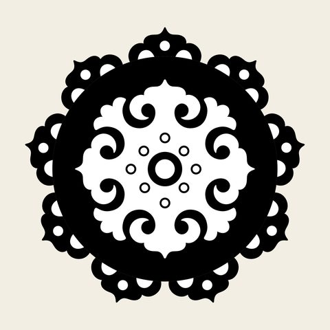 Roundel scalloped dots — Korean traditional dot motif vector (기타 9542)