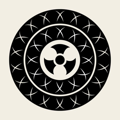 Roundel sun wheel — Korean traditional circle motif vector (토기뚜껑 5816)