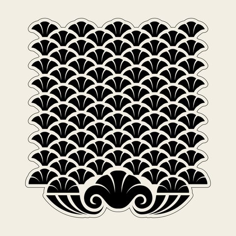 Scale block — Korean traditional geo motif vector (반동그라미문 4594)