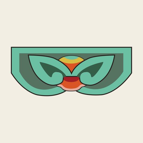 Soro arch teal — Korean traditional bracket motif vector (경복궁 사정전 소로)