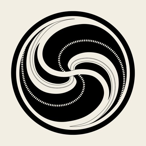 Spiral roundel whirl — Korean traditional medallion motif vector (칠보문 5284)