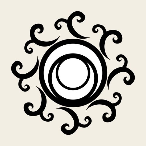 Spiral sun ring — Korean traditional circle motif vector (동그라미문 8425)