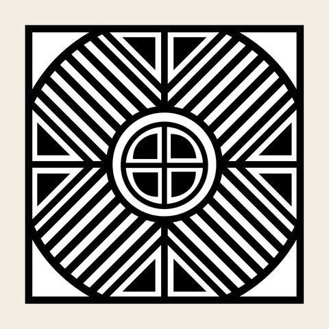 Square diagonal lattice — Korean traditional lattice motif vector (떡살 5965)
