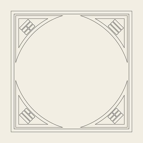 Square frame corner fret — Korean traditional thunder motif vector (팔괘문 8289)
