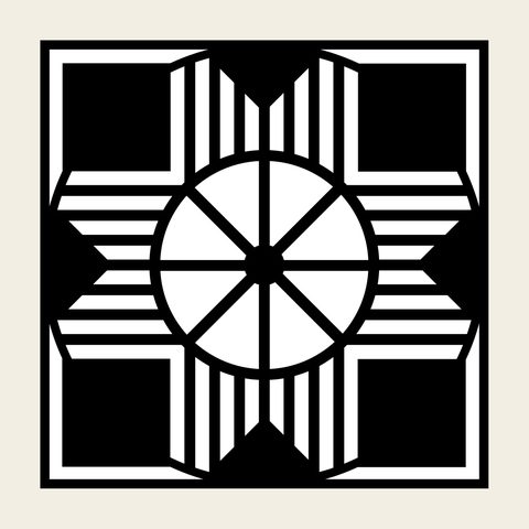 Square window octet — Korean traditional window motif vector (떡살 5969)