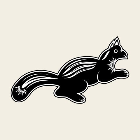 Squirrel leaping — Korean traditional animal motif vector (기타 8908)