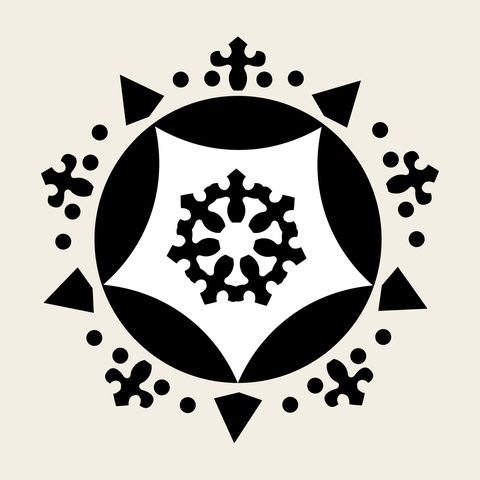 Star pentagon roundel — Korean traditional star motif vector (기타 8622)