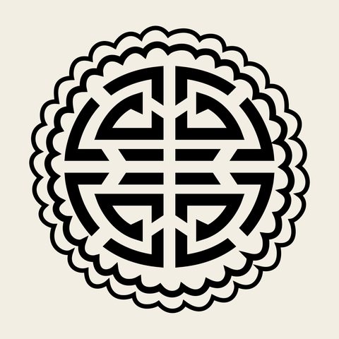 Su lobed roundel — Korean traditional su motif vector (수자문 5687)