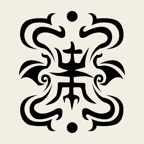 Su medallion scroll — Korean traditional su motif vector (법주사 천왕문 4053)