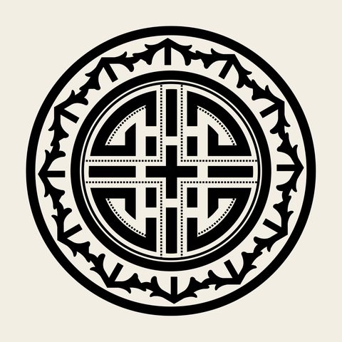 Su norigae roundel — Korean traditional su motif vector (노리개 5568)