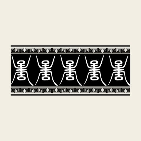 Su repeat border — Korean traditional su motif vector (기타 8596)
