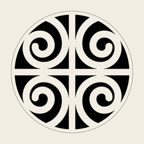 Su roundel spiral — Korean traditional su motif vector (수자문 4503)
