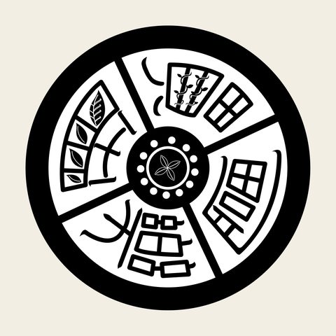 Subok roof tile wheel — Korean traditional subok motif vector (수복자무늬수막새 5627)