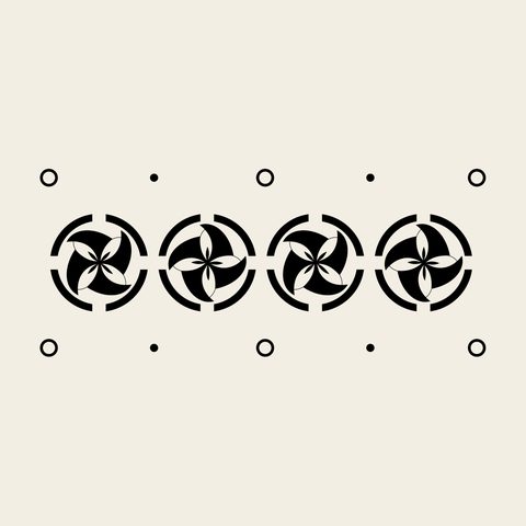 Swirl dot border — Korean traditional taegeuk motif vector (태극문 9201)