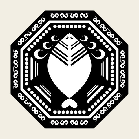 Taegeuk octagon solid — Korean traditional geo motif vector (태극문 9546)