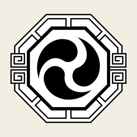 Taegeuk octagon tri — Korean traditional taegeuk motif vector (태극문 8490)