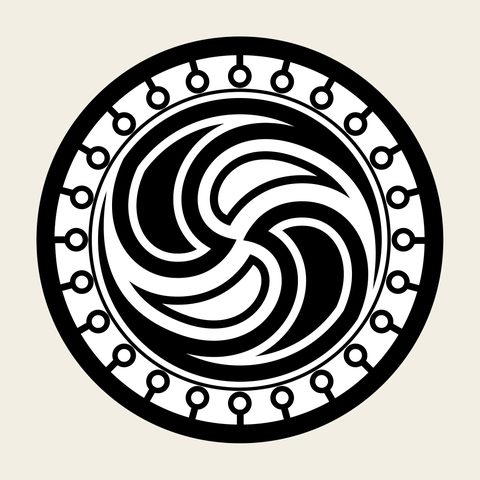 Taegeuk spiral roundel — Korean traditional taegeuk motif vector (태극문 9261)