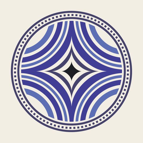 Treasure roundel blue — Korean traditional treasure motif vector (칠보문 5285)
