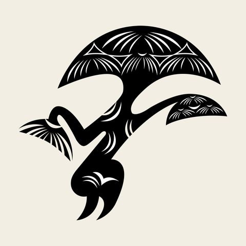 Tree pine stylized — Korean traditional tree motif vector (나무문 10007)