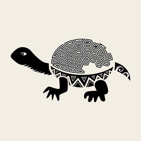 Turtle 2 — Korean traditional geometry motif vector (거북문 9947)