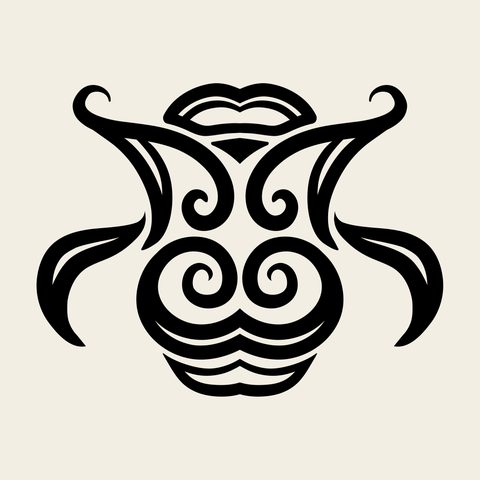 Vase ornate scroll — Korean traditional vessel motif vector (칠보문 4987)