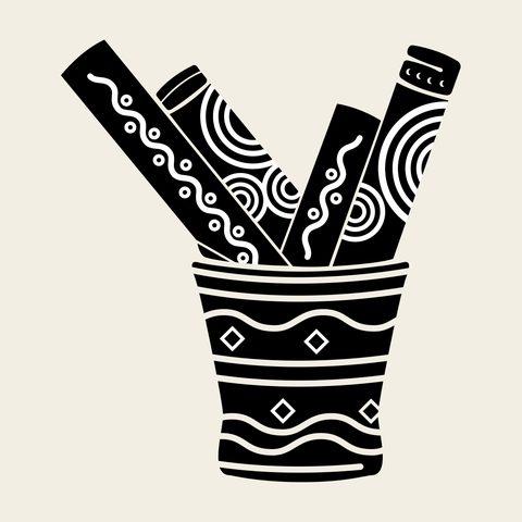 Vase scrolls — Korean traditional vessel motif vector (기타 8602)