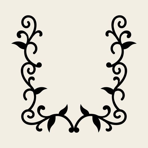 Vine garland arch — Korean traditional vine motif vector (덩굴문 10245)