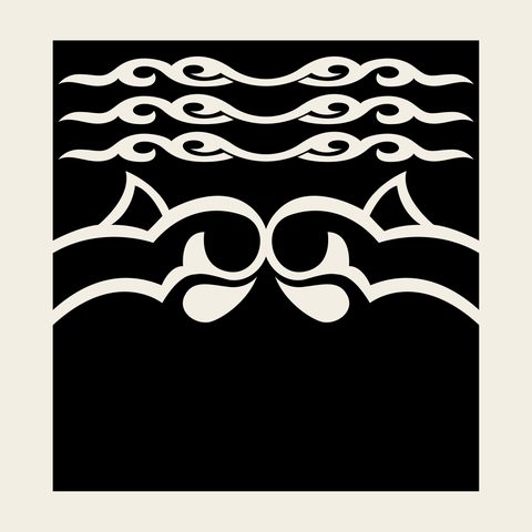 Wave cloud panel — Korean traditional band motif vector (구름문 4224)
