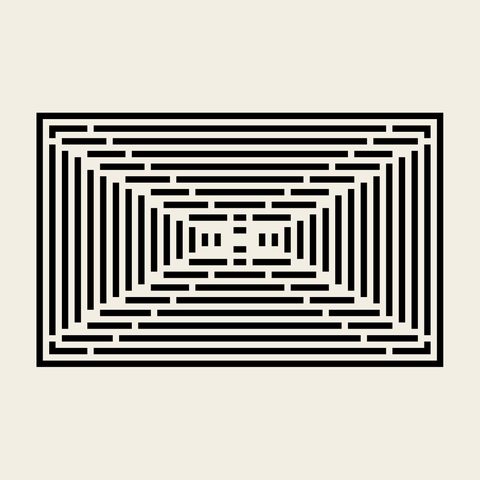 Window concentric rectangle — Korean traditional window motif vector (빗금문 4698)