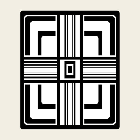Window frame square — Korean traditional window motif vector (사각형문 8335)