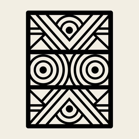 Window panel ring triangles — Korean traditional window motif vector (기타 4208)