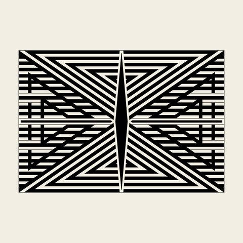 Window ray panel — Korean traditional window motif vector (빗금문 4701)