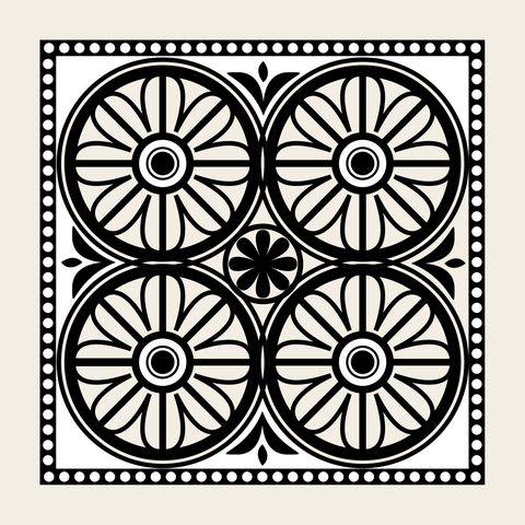Window wheel panel — Korean traditional window motif vector (신안사 대광전 5804)