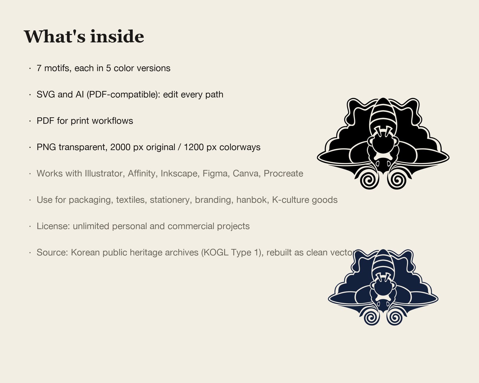 Butterfly & Bat Vector Set — what's inside