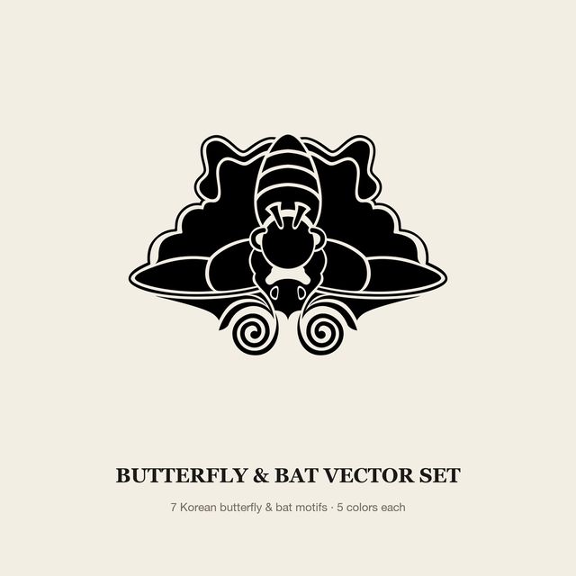 Butterfly & Bat Vector Set — Vector Motif Set