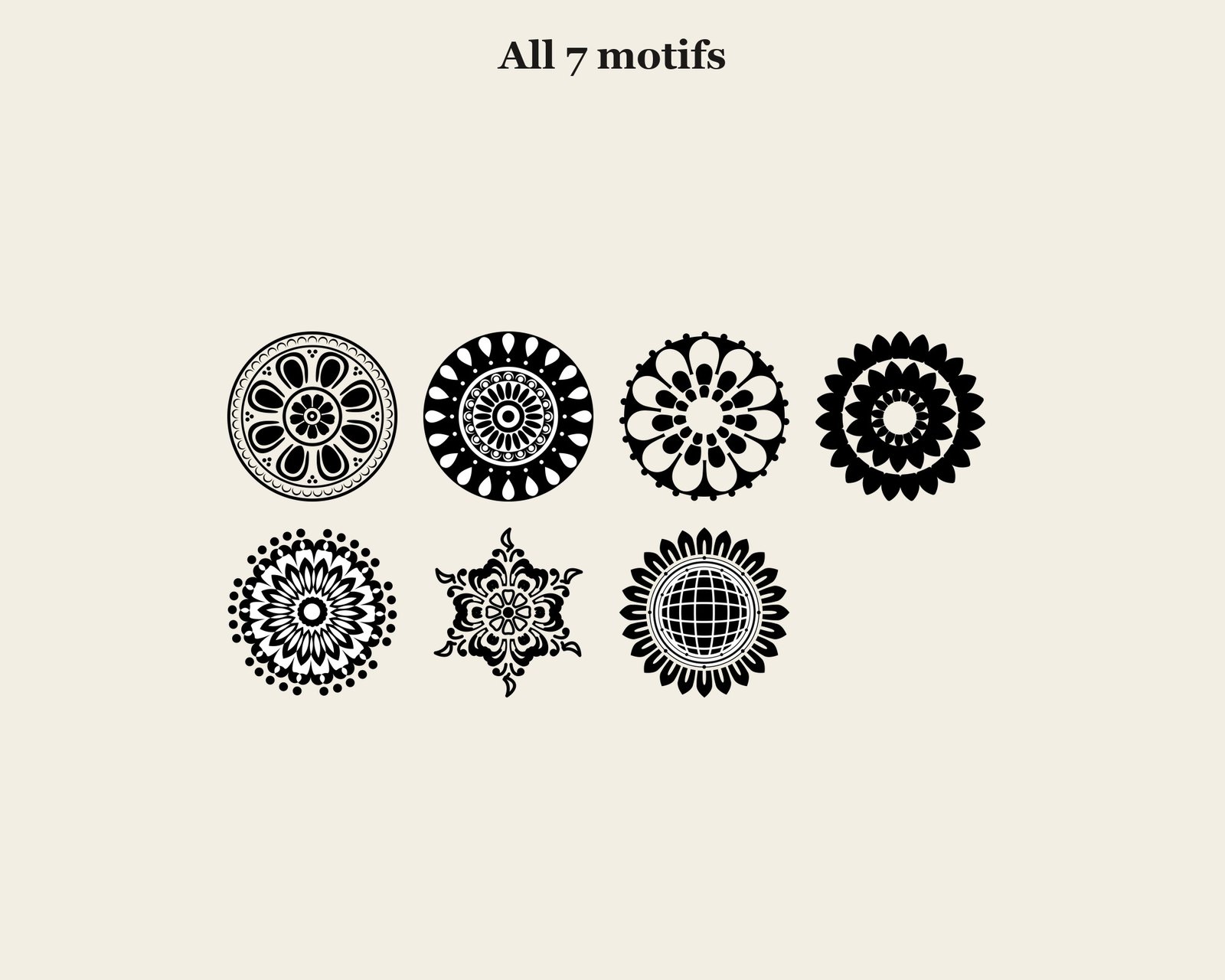 Chrysanthemum Roof Tile Set — motifs overview