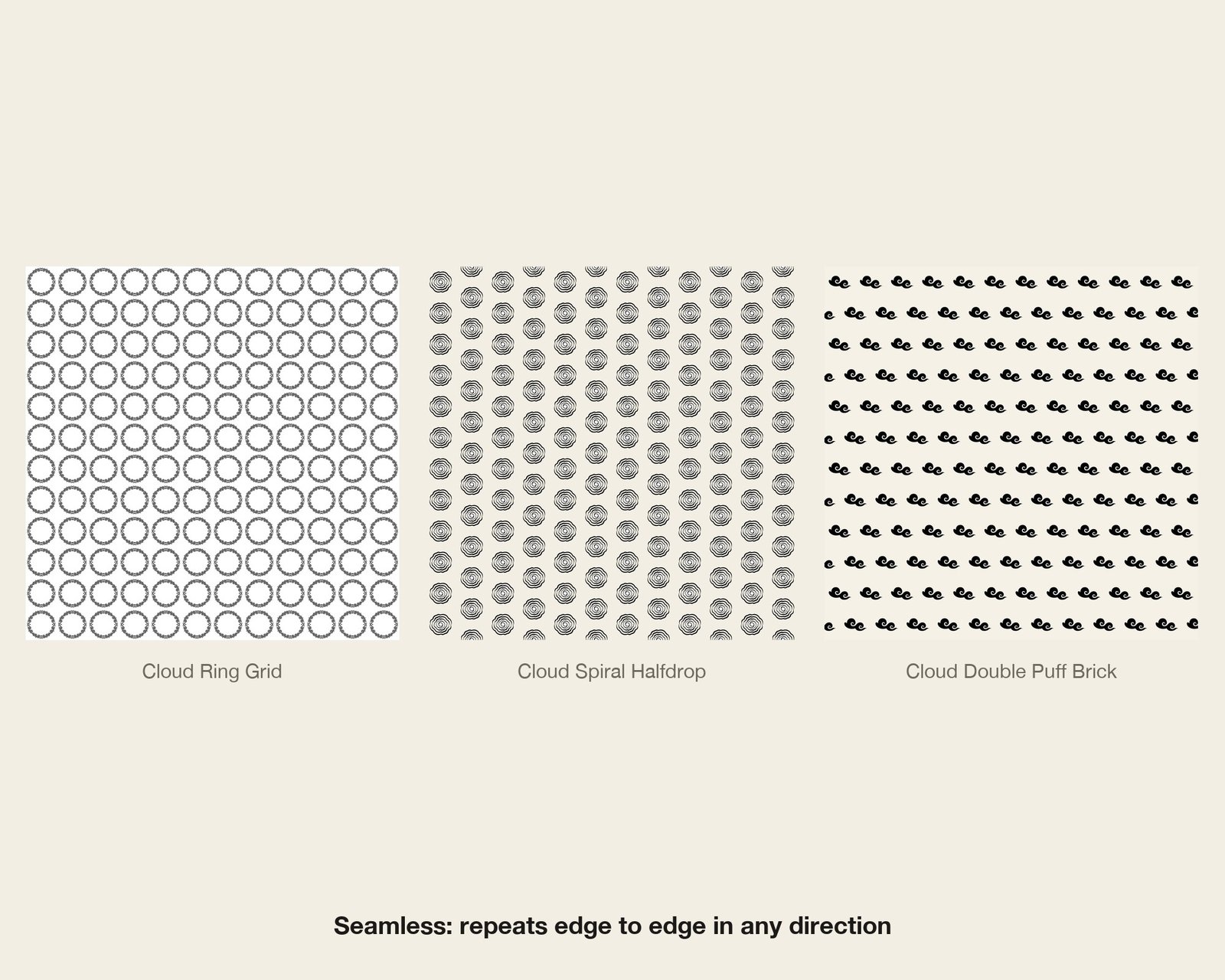 Korean Cloud Seamless Patterns — repeat preview