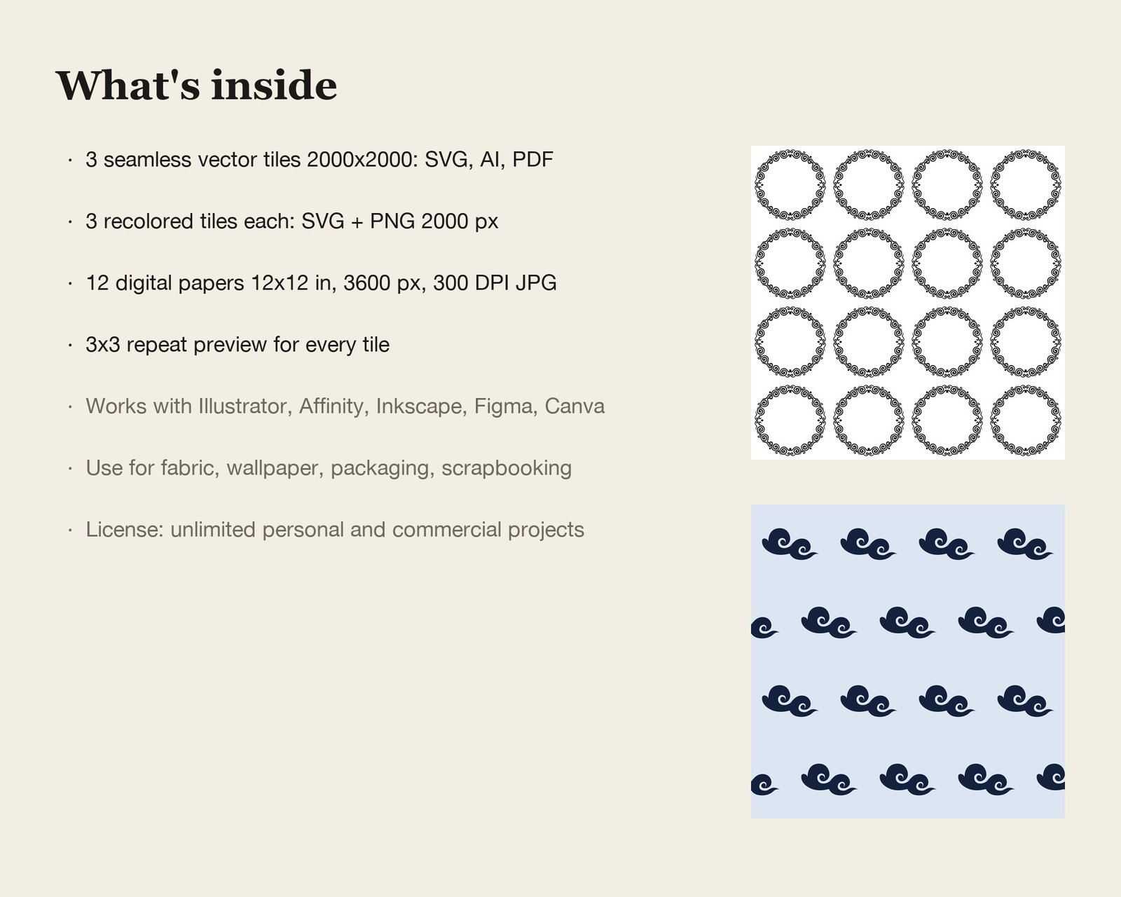 Korean Cloud Seamless Patterns — what's inside