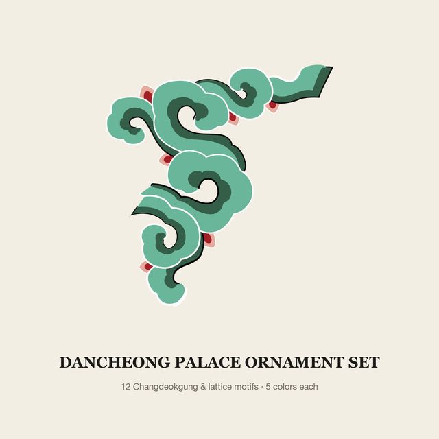 Dancheong Palace Ornament Set — Vector Motif Set