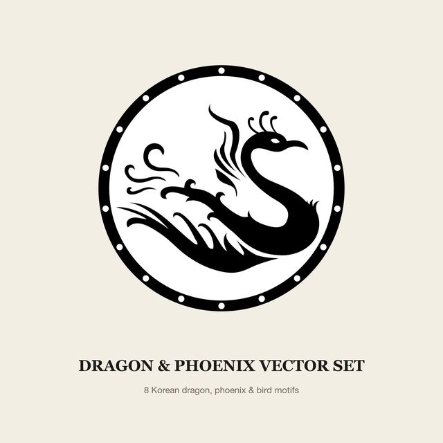 Dragon & Phoenix Vector Set — Vector Motif Set