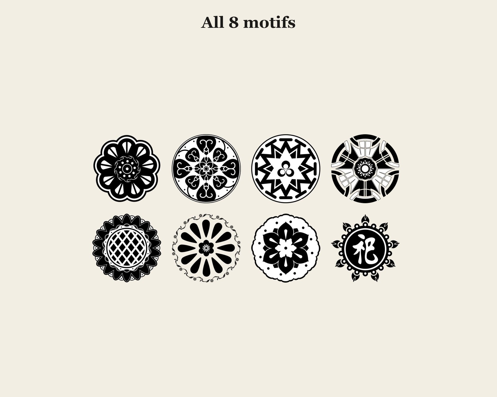 Flower Roundel Medallion Set — motifs overview